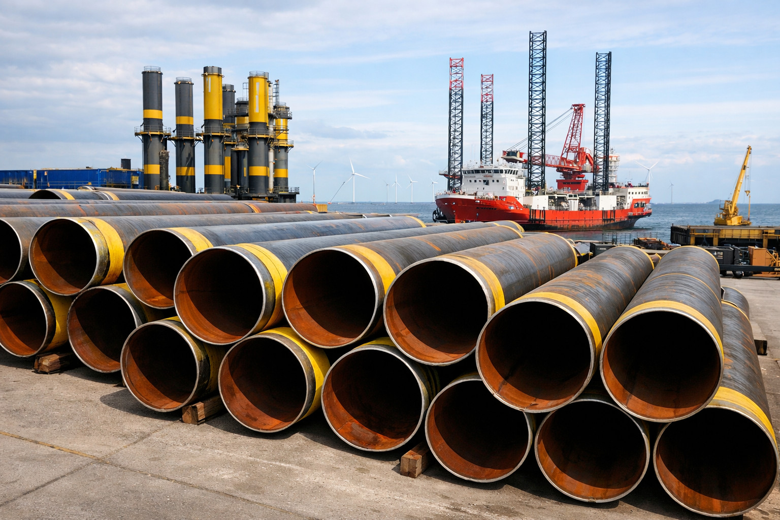 Interpipe ucraino fornisce 2500 tonnellate di tubi per il parco eolico offshore East Anglia Three nel Regno Unito