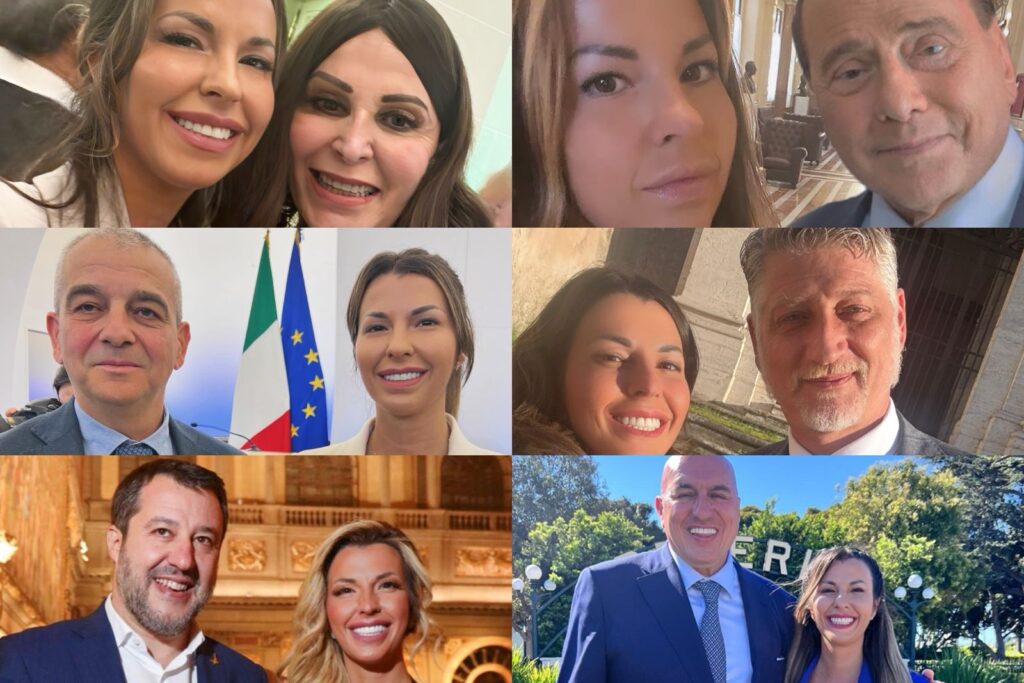I selfie vip di Claudia Conte tra politici e religiosi: dal papa a John Elkann, passando per Salvini e Zampolli