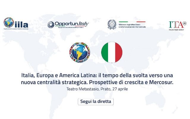 Tajani partecipa a Prato al Forum economico Italia–America Latina per discutere opportunità dell'accordo UE-Mercosur