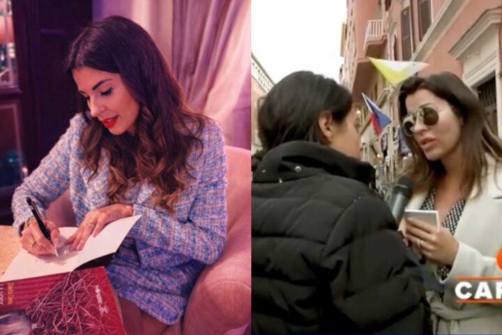 Tensione tra Claudia Conte e l'inviata di Cartabianca: «Non mi tocchi»