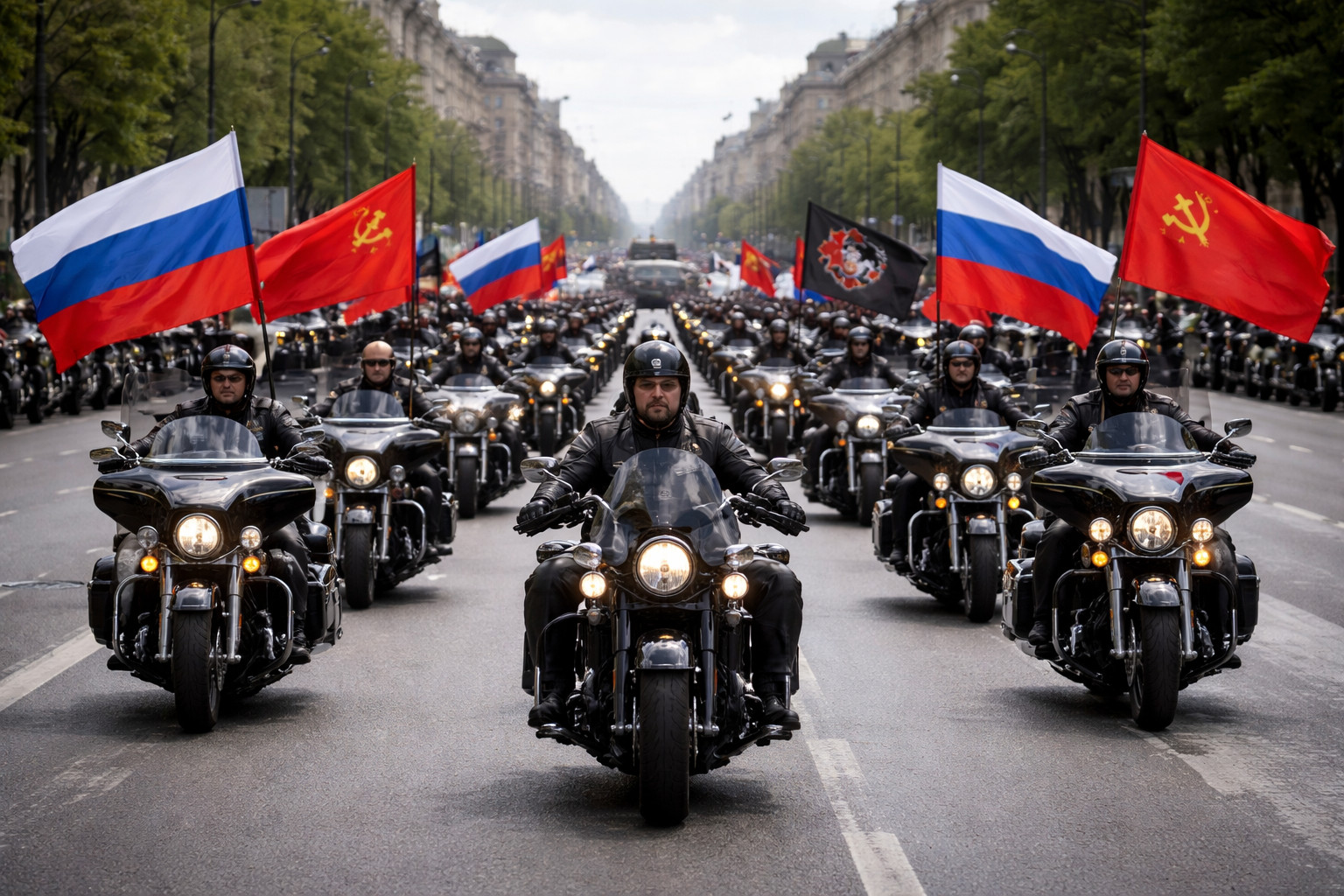 I 'Night Wolves' di Putin tornano in Europa con un motogiro propagandistico sulle orme dell'Armata Rossa