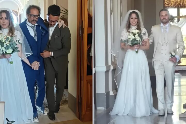 Igor Protti accompagna la figlia Noemi all'altare nonostante la malattia