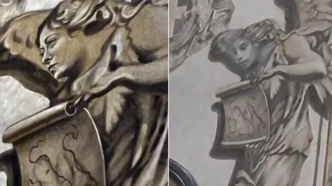 L'angelo di San Lorenzo in Lucina continua a sollevare polemiche per le sue somiglianze con Meloni e Berlusconi