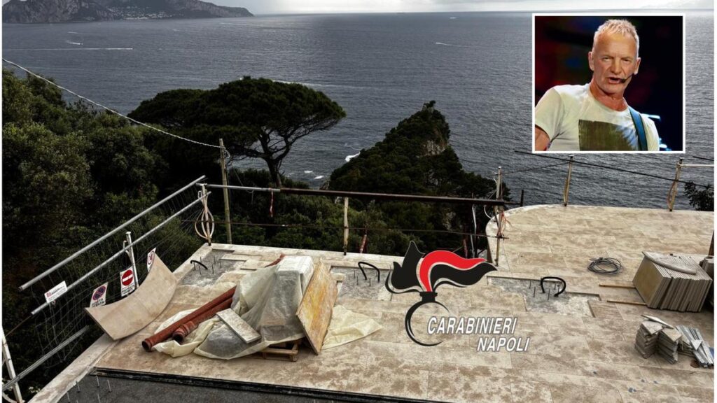 Sting e le violazioni nel cantiere della villa in Penisola Sorrentina, sequestrato e sanzioni di 26mila euro