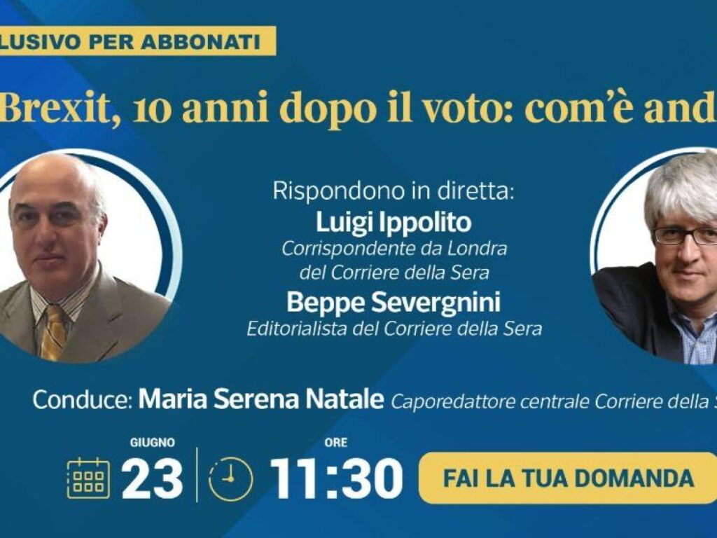 Cosa succede a Londra: la diretta tv con Ippolito e Severgnini, dieci anni dopo il voto sulla Brexit