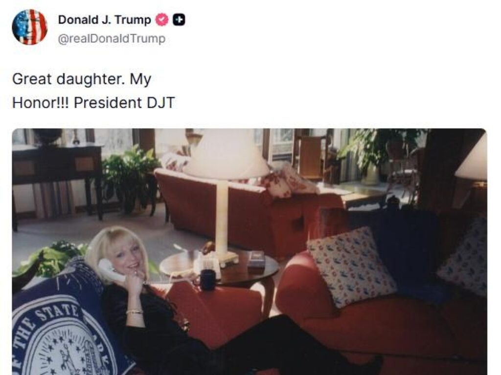 Trump pubblica una foto di Margo Catsimatidis con un messaggio ambiguo