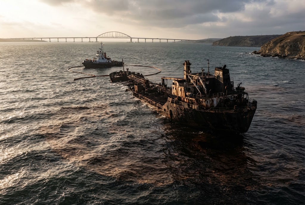 Nuova fuoriuscita di petrolio dalla petroliera russa affondata nello stretto di Kerch mentre emergono frodi assicurative e legami con l'intelligence