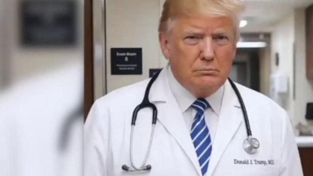 Donald Trump si presenta come medico in un video contro la sindrome anti-Trump su Truth