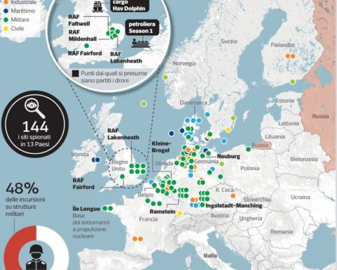 Droni russi sorvolano 13 Paesi europei: 144 incursioni su obiettivi strategici