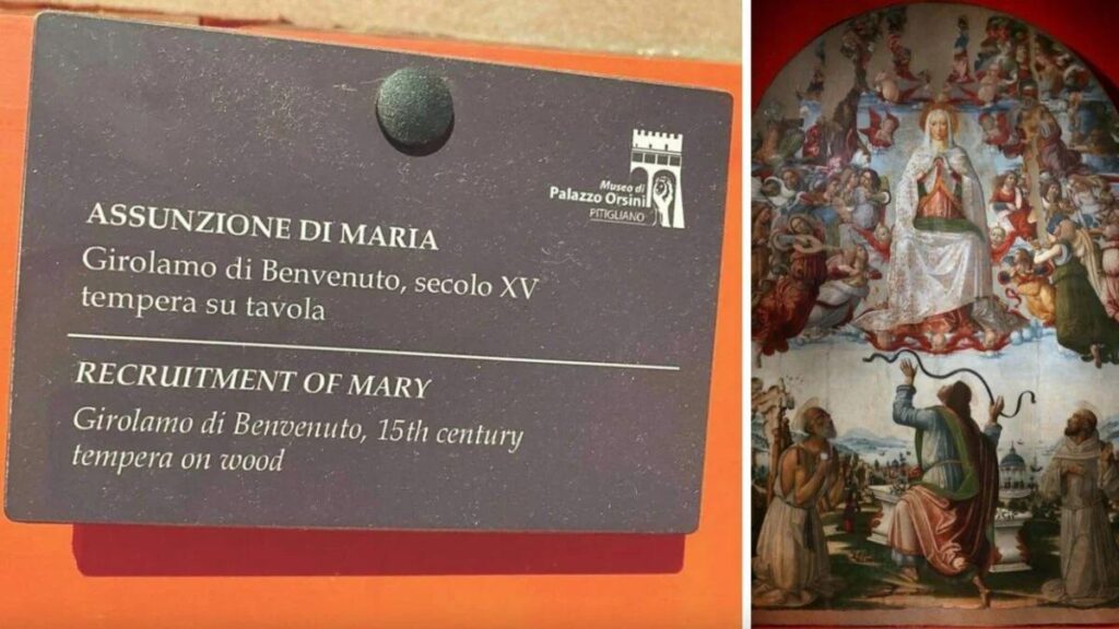 Errore di traduzione a Pitigliano: l'Assunzione di Maria confusa con "assunzione" di lavoro