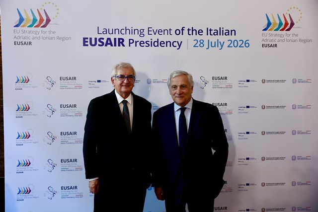 Tajani e Foti lanciano la presidenza italiana della strategia UE per la regione adriatico-ionica