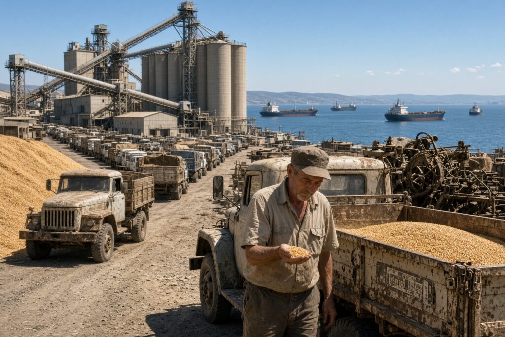 I porti paralizzati dimezzano il grano russo e mettono in crisi la prossima semina