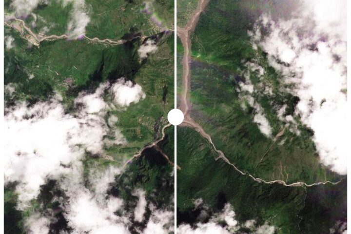 Alluvione in Nepal: devastazione e immagini satellitari del confine con la Cina