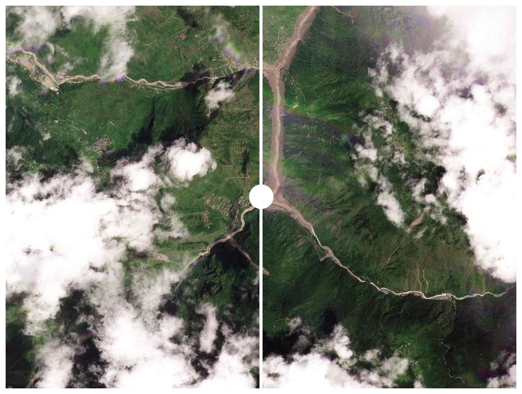 Alluvione in Nepal: devastazione e immagini satellitari del confine con la Cina