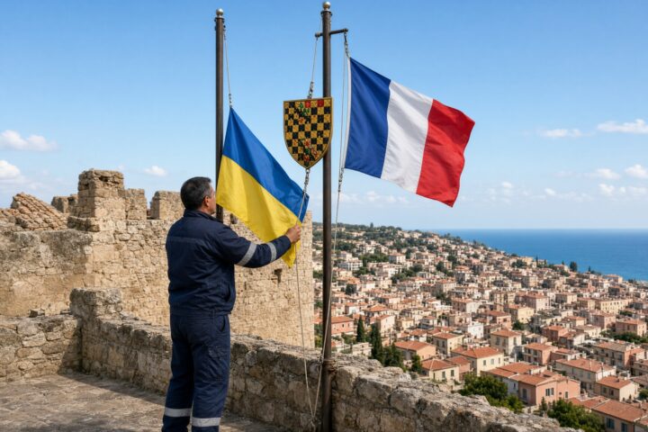 A Cagnes-sur-Mer il sindaco RN sostituisce la bandiera ucraina con lo stemma cittadino