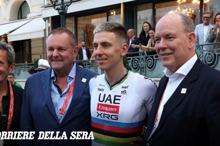 Il principe Alberto inaugura la Vuelta dal rocher di Monaco, oggi presente Pogačar per la cronometro
