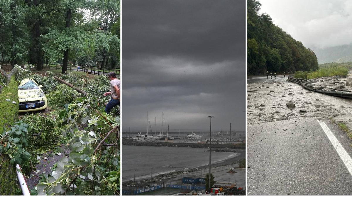Maltempo in Italia, il Nord colpito da fulmini, frane e trombe d'aria: evacuati lavoratori in Liguria