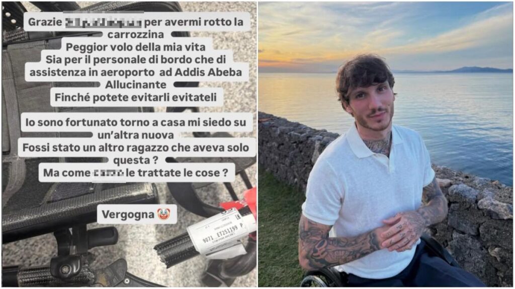 Manuel Bortuzzo denuncia il danneggiamento della sua carrozzina all'aeroporto di Roma