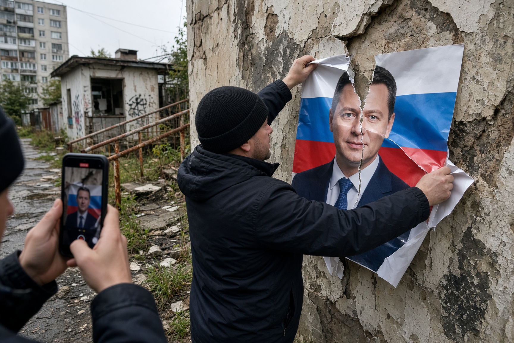 La propaganda di Russia Unita viene strappata e derisa nei video della protesta russa