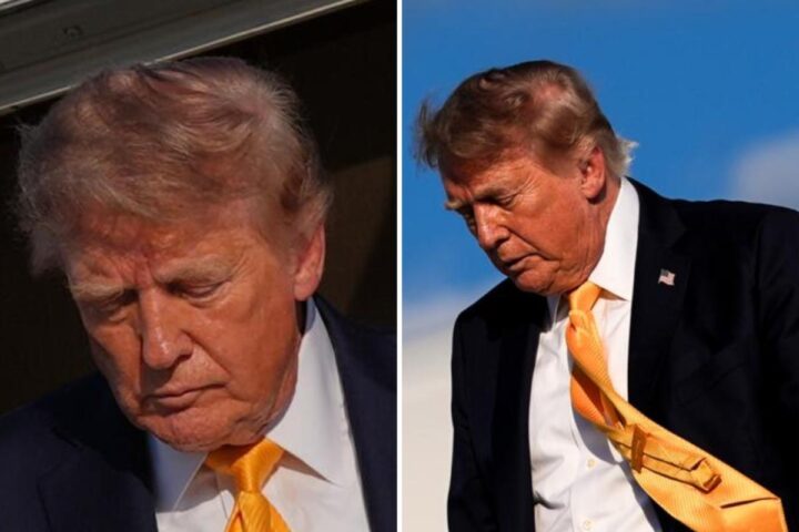 Donald Trump presenta un nuovo look con capelli castani al golf club di Bedminster