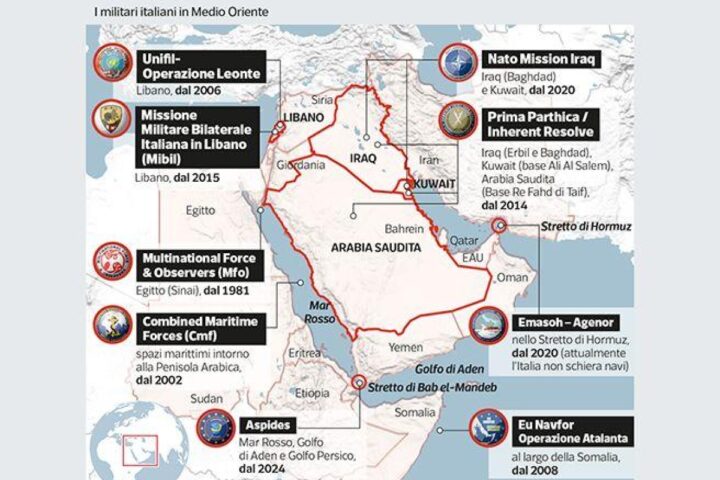 Eurofighter e soldati italiani impegnati nella difesa dei cieli sauditi dopo l'attacco ai ribelli Houthi