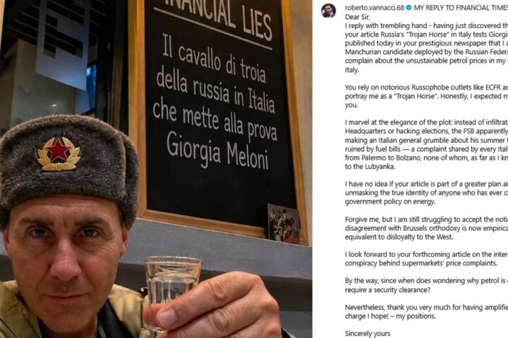 Il generale Vannacci definito dal Financial Times “cavallo di Troia di Putin” in Italia