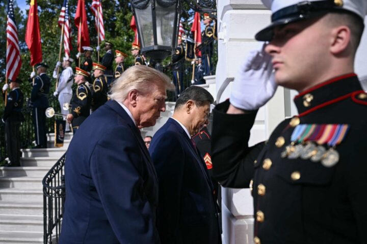 La visita di Xi Jinping alla Casa Bianca con Trump e Melania per la cerimonia ufficiale