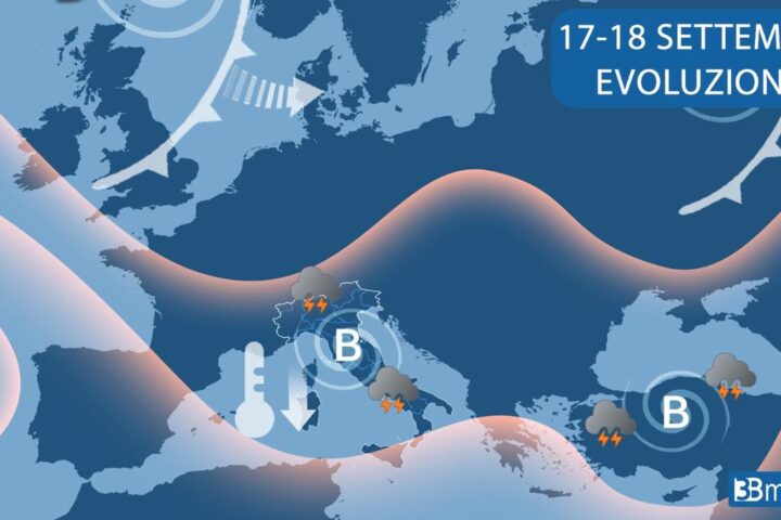 Meteo, in arrivo piogge e calo termico: l’anticiclone tornerà dopo la perturbazione