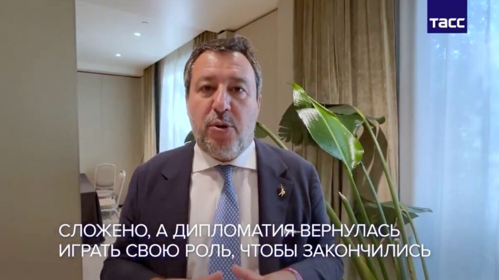 Salvini al media russo Tass: «Serve diplomazia, non armi, per risolvere il conflitto in Ucraina»