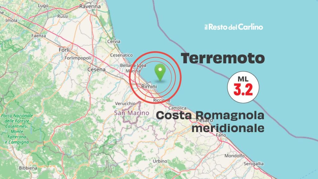 Terremoto di magnitudo 3.2 in Romagna, scossa avvertita da Rimini e Riccione