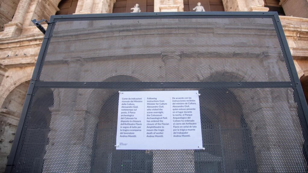 Tragedia al Colosseo: morto il 22enne Andrea Moretti durante i lavori di ristrutturazione