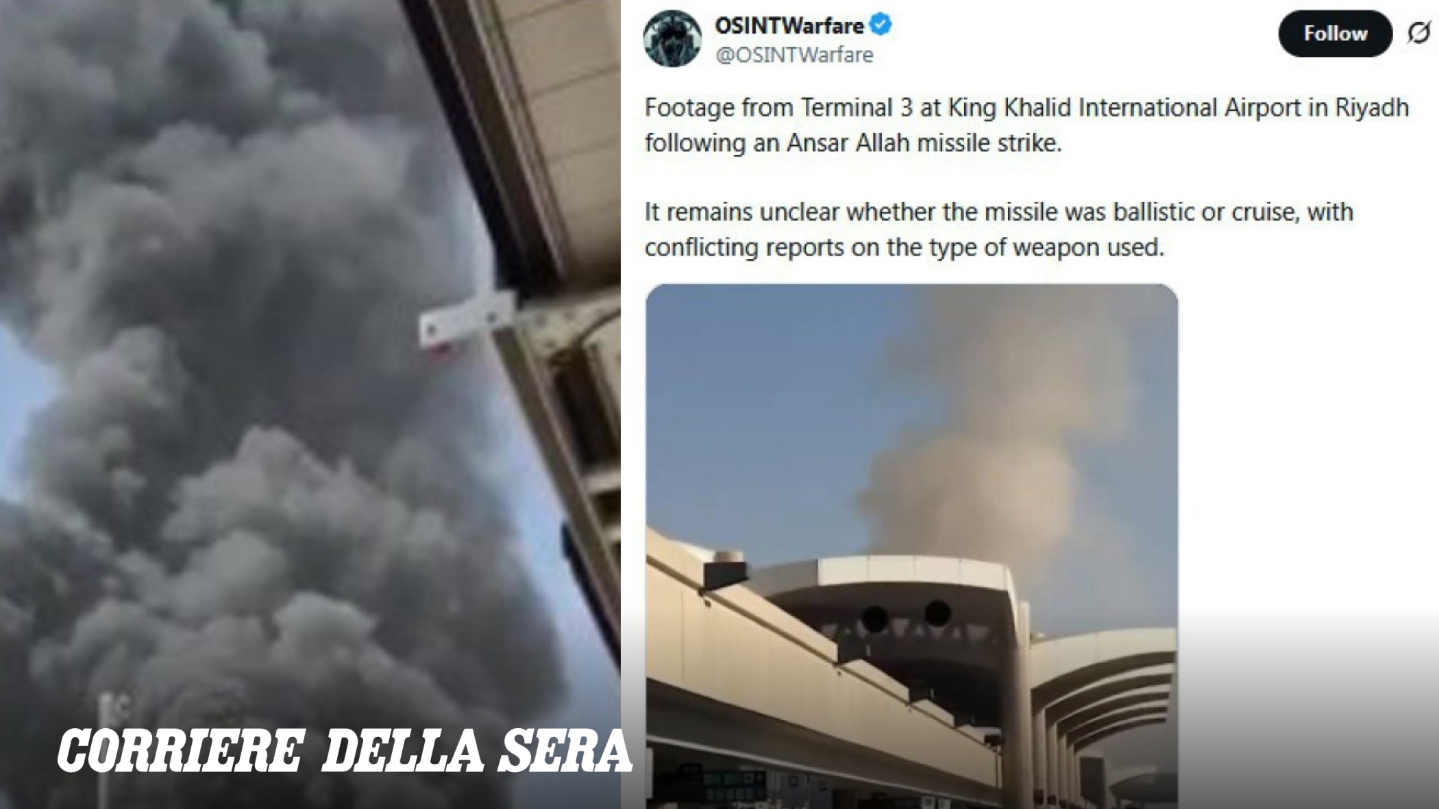 Attacco all'aeroporto di Riad: un morto e 11 feriti, conferma l'Autorità saudita