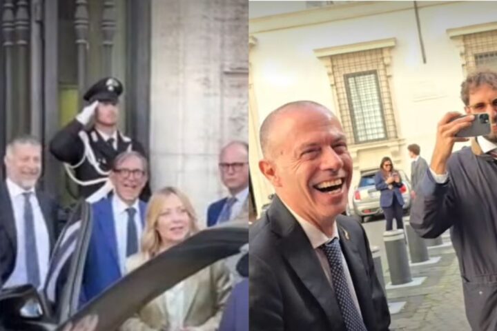 Ironico scambio tra Giorgia Meloni e Massimiliano Romeo a Palazzo Madama durante i lavori parlamentari