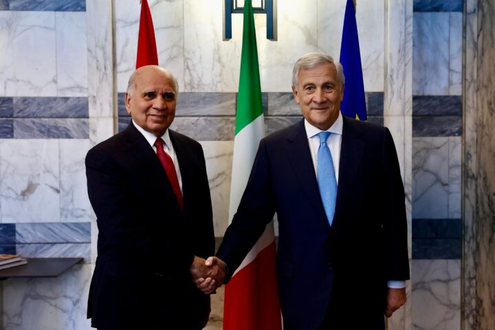 Tajani incontra il ministro iracheno Fuad Hussein per rafforzare il dialogo tra Italia e Iraq