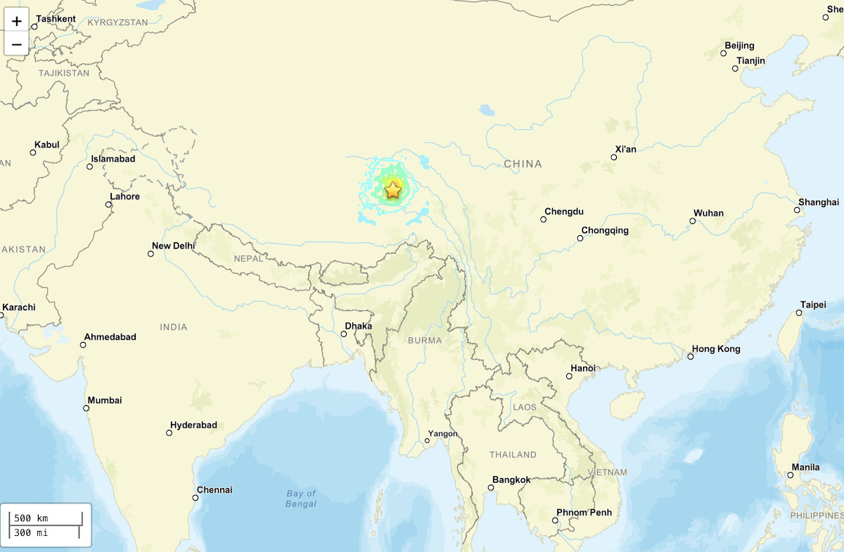 Un terremoto di magnitudo 7 colpisce il Tibet, 16 morti e oltre 300 case distrutte